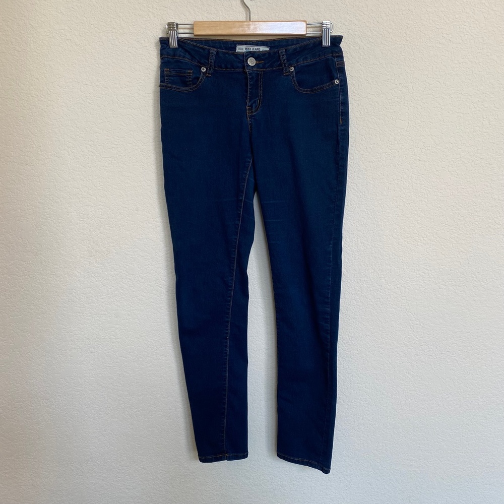 Wax Jeans Dark Denim Straight Leg Jeans - Womens Size M - Excellent Used Conditi